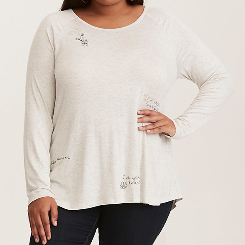 DISNEY PRINCESS EMBROIDERED LACE UP BACK TEE